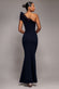 ONE SHOULDER ORGANZA FRILL PLEATED MERMAID MAXI DRESS BY GODDIVA DR4858