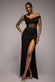 Off The Shoulder Corset Waist Mesh Wrap Skirt Soft Touch Maxi Dress DR4865