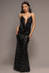 PLUNGE COWL CRISS CROSS BACK SEQUIN MAXI DRESS DR4868