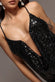 PLUNGE COWL CRISS CROSS BACK SEQUIN MAXI DRESS DR4868