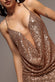 PLUNGE COWL CRISS CROSS BACK SEQUIN MAXI DRESS DR4868
