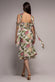 Cowl Neck Floral Print Jacquard Chiffon Tiered Midi Dress DR4871