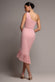 ONE SHOULDER PLEATED FAN MIDI DRESS BY GODDIVA DR4872