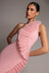 ONE SHOULDER PLEATED FAN MIDI DRESS BY GODDIVA DR4872