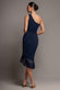 ONE SHOULDER PLEATED FAN MIDI DRESS BY GODDIVA DR4872