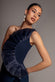 ONE SHOULDER PLEATED FAN MIDI DRESS BY GODDIVA DR4872
