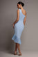 ONE SHOULDER PLEATED FAN MIDI DRESS BY GODDIVA DR4872