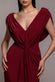 Cowl Plunge Draped Mermaid Maxi Dress DR4879