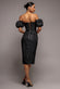 PUFF SLEEVE SWEETHEART MIDI DRESS BY GODDIVA DR4883