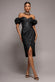 PUFF SLEEVE SWEETHEART MIDI DRESS BY GODDIVA DR4883