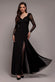 DOBBY MESH INSERT LONG SLEEVE A-LINE MAXI DRESS  BY GODDIVA DR4897