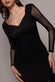 DOBBY MESH INSERT LONG SLEEVE A-LINE MAXI DRESS  BY GODDIVA DR4897