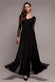 DOBBY MESH INSERT LONG SLEEVE A-LINE MAXI DRESS  BY GODDIVA DR4897