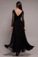 DOBBY MESH INSERT LONG SLEEVE A-LINE MAXI DRESS  BY GODDIVA DR4897