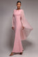 CAPE SLEEVE CHIFFON AND SCUBA CREPE MAXI DRESS BY GODDIVA DR4900