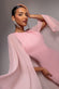 CAPE SLEEVE CHIFFON AND SCUBA CREPE MAXI DRESS BY GODDIVA DR4900