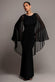 CAPE SLEEVE CHIFFON AND SCUBA CREPE MAXI DRESS BY GODDIVA DR4900