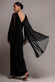 CAPE SLEEVE CHIFFON AND SCUBA CREPE MAXI DRESS BY GODDIVA DR4900