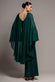 CAPE SLEEVE CHIFFON AND SCUBA CREPE MAXI DRESS BY GODDIVA DR4900