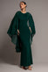 CAPE SLEEVE CHIFFON AND SCUBA CREPE MAXI DRESS BY GODDIVA DR4900