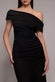 One Shoulder Pleated Bardot Fit And Flare Maxi Dress DR4909