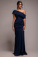 One Shoulder Pleated Bardot Fit And Flare Maxi Dress DR4909