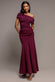 One Shoulder Pleated Bardot Fit And Flare Maxi Dress DR4909