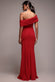 One Shoulder Pleated Bardot Fit And Flare Maxi Dress DR4909