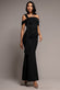 ONE SHOULDER TWISTED BARDOT ASYMMETRIC MERMAID MAXI DRESS DR4910