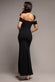ONE SHOULDER TWISTED BARDOT ASYMMETRIC MERMAID MAXI DRESS DR4910