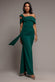 ONE SHOULDER TWISTED BARDOT ASYMMETRIC MERMAID MAXI DRESS DR4910