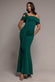 ONE SHOULDER TWISTED BARDOT ASYMMETRIC MERMAID MAXI DRESS DR4910