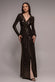 Spangle Lurex Wrap Long Sleeve Maxi With Split DR4917