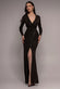 Spangle Lurex Wrap Long Sleeve Maxi With Split DR4917