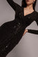Spangle Lurex Wrap Long Sleeve Maxi With Split DR4917