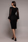 Scuba & Chiffon Balloon Sleeve Wrap Midi Dress DR4933
