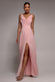 CHIFFON COWL TWISTED ROPE STRAP LACE-UP FLARED MAXI DRESS DR4937