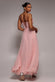 CHIFFON COWL TWISTED ROPE STRAP LACE-UP FLARED MAXI DRESS DR4937