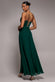 CHIFFON COWL TWISTED ROPE STRAP LACE-UP FLARED MAXI DRESS DR4937