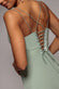 CHIFFON COWL TWISTED ROPE STRAP LACE-UP FLARED MAXI DRESS DR4937