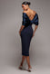 Off Shoulder Back Satin Bow Scuba Midi Dress DR4939