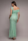 ONE SHOULDER PLEATED BARDOT LACE MAXI DRESS BY GODDIVA DR4956