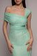 ONE SHOULDER PLEATED BARDOT LACE MAXI DRESS BY GODDIVA DR4956