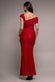 ONE SHOULDER PLEATED BARDOT LACE MAXI DRESS BY GODDIVA DR4956