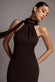 SCUBA & SOFT SATIN HALTERNECK MAXI DRESS WITH BACK SASH DR4973