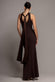 SCUBA & SOFT SATIN HALTERNECK MAXI DRESS WITH BACK SASH DR4973