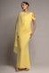 One Shoulder Chiffon Cape Crepe Maxi Dress DR4982