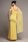 One Shoulder Chiffon Cape Crepe Maxi Dress DR4982