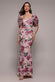 Off Shoulder Floral Bow Back Maxi Dress DR4991