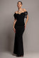 Satin Bow Bardot Sheath Maxi Dress DR4999
